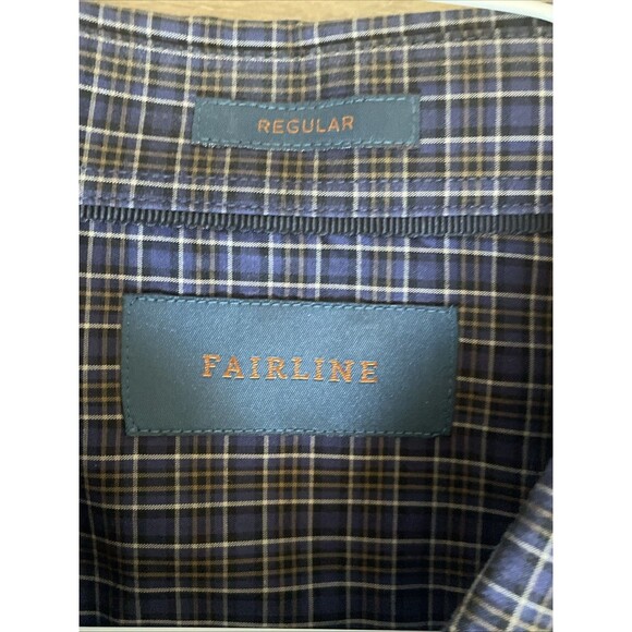 Fairline Stitch Fix Men's Long Sleeve Blue Check Button Down Shirt XL - Picture 2 of 6